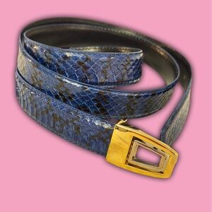 Snake skin leather belt